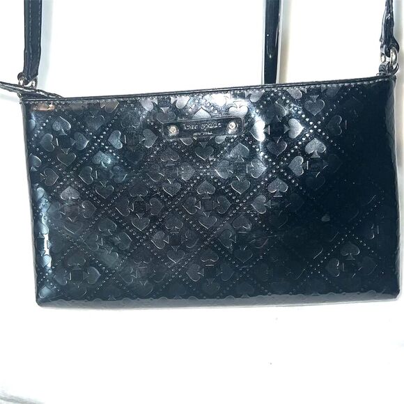 Kate Spade Black Patent Leather Crossbody Bag Adjustable Strap - Picture 4 of 11